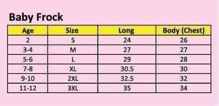 Baby Frock Size Guide